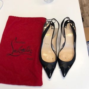 Christian Louboutin slingback kitten heel size 40